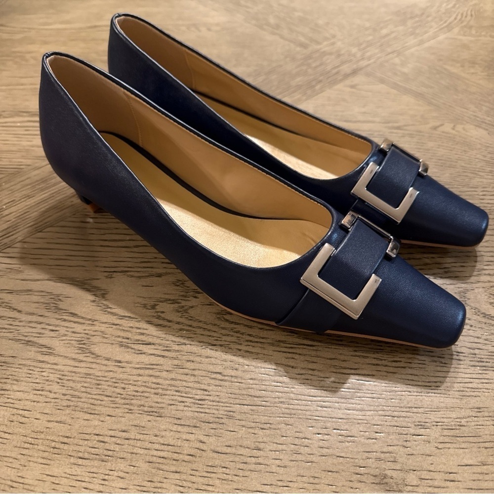 C.Paravano closed toe low block chunky heel, square toe Heels Size 41 Us 10.5